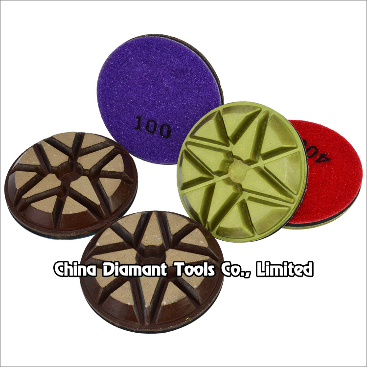 3 inches 80mm diamond floor polishing pads resin bond dry use