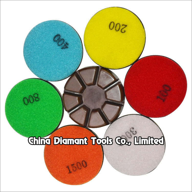 3 4 inches Hybrid bond diamond floor polishing pads for concrete copper resin bond wet dry use