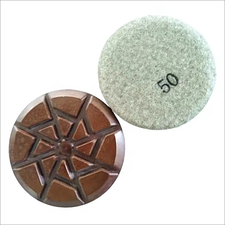 3 inches 80mm hybrid bond diamond floor polishing pads for concrete - copper & resin bond, wet or dry use