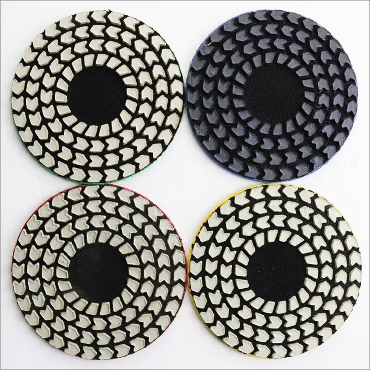 4 steps dry use flexible diamond polishing pads resin bond arrow shape